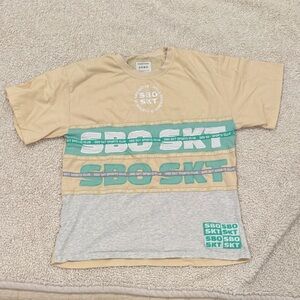 SBO SKT Beige and Gray Women's Short Sleeve Tee